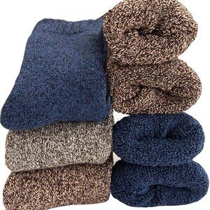 Mens Heavy Thick Wool Socks - Soft Warm Comfort Winter Crew Socks Pack of 3/5,Mu